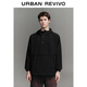 UR2026春季新款男裝戶(hù)外連帽超寬松罩衫襯衫UMM250048+ 正黑 M (M-L)