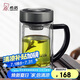 希諾雙層玻璃杯男家用商務(wù)辦公水杯帶手柄泡茶杯子XN-9321 435mL