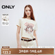 ONLY2025春季新款可愛百搭圓領(lǐng)印花純棉短款正肩T恤女|125101150 A43奶油白色 L