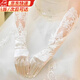 鹿珊伍新娘婚紗手套結(jié)婚禮服氣質(zhì)緞面蕾絲長款白色優(yōu)雅韓版全指春夏季 刺繡鏤空手套【白色】 均碼