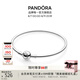 潘多拉（PANDORA）銀色圓夢手鐲925銀簡約diy高級百搭情侶七夕情人節(jié)禮物送女友 銀色圓夢手鐲 17CM(建議100-110斤)