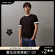 Canter Koala 男裝ck t恤男新款短袖刺繡字母官方夏裝圓領(lǐng)休閑體恤半袖上衣男 刺繡1號(hào)黑色短袖t恤 薄款 通勤時(shí)尚 XL /180 建議135-155斤