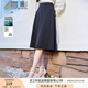 香影黑色過(guò)膝半身裙女2025秋季新款法式氣質(zhì)中長(zhǎng)款高腰a字西裝裙 黑色 S
