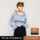 moussy&sly新品甜美淑女風(fēng)喇叭袖蕾絲花邊襯衫女038HAZ30-0281 淺紫色101 均碼 00020/F