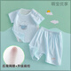 英氏 YEEHOO嬰幼兒夏薄款衣服新生寶寶分體套裝夏天純棉a類網(wǎng)眼透氣短袖夏裝 【薄透網(wǎng)眼不悶汗】藍(lán)色 90 碼：1-2歲 推薦體重：20-26斤