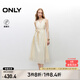 ONLY2025夏季新款優(yōu)雅浪漫掛脖V領(lǐng)收腰A字長(zhǎng)裙連衣裙女|125207016 A01香草奶油白 S
