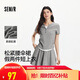 森馬（Semir）套裝女短款假兩件上衣松緊腰傘裙2025夏季時尚兩件套107425117002