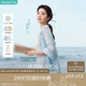 茵曼章若楠同款防曬苧麻棉女裝襯衫2025夏季新品襯衣上衣 淺藍(lán)色 M