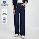 納維凱爾意大利小帆船女士全棉明線(xiàn)牛仔褲保暖直筒長(cháng)褲2342575510藍S