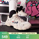 FILA 斐樂貓爪鞋4代女鞋老爹鞋情侶運動鞋復(fù)古時尚休閑鞋網(wǎng)面透氣 【女款】古白色/白天鵝-AW 37.5