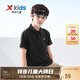 特步（XTEP）兒童童裝男童夏季短T休閑短袖POLO衫 純正黑 140cm