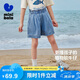 迷你巴拉女童短褲夏季寶寶花苞褲柔軟牛仔輕薄透氣褲子