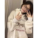 風(fēng)采兔美式復(fù)古臘腸狗連帽衛(wèi)衣女韓版寬松oversize2025新款情侶外套上衣 白灰色【薄款】 M