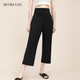 Mom Jane孕婦睡褲春夏季薄款家居褲七分褲懷孕期托腹不勒肚子小個(gè)子產(chǎn)婦褲 黑色（莫代爾-后兜） M