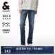 杰克·瓊斯（JACK&JONES） 百搭個性刮痕褲身拉鏈門襟直筒彈力舒適休閑牛仔褲男款225132137