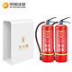 中加沃安滅火器箱子4kg干粉2只裝放置支架高端商場(chǎng)酒店消防器材 鏡瓷白1個(gè)+干粉4kg*2個(gè)
