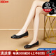 NINE WEST2025春季新款淺口單鞋女蝴蝶結(jié)圓頭低跟通勤百搭女鞋軟底軟皮 黑色 35
