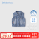 JELLYBABY【趣味卡通】25春季新品兒童馬甲女童柔牛仔背心坎肩疊穿外套 牛仔藍(lán) 100 CM