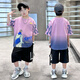 FIDQIOG國(guó)際潮牌兒童裝男童夏裝套裝洋氣2025新款中大童運(yùn)動(dòng)短袖夏季薄款 粉紅色803 170 cm 建議身高155-165cm