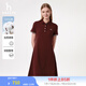 哈吉斯（HAZZYS）女裝 2025夏季新款女士【PHIZ系列】寬松下擺POLO連衣裙女 酒紅色WN (170/92A 42) XL