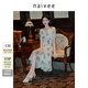 納薇（naivee）【法式中國(guó)風(fēng)】印花V領(lǐng)短袖連衣裙萊賽爾收腰新款花鳥印花連衣裙 米色 S