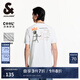 杰克·瓊斯（JACK&JONES）男裝25年涼感短袖T恤男士夏季潮流休閑圓領BSQ聯(lián)名印花半袖t恤男 A06本白色 L