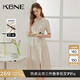 KBNE連衣裙女襯衫裙夏季新款V領(lǐng)收腰氣質(zhì)長裙 米色 S