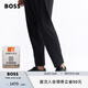 BOSS男士25年春季新款徽標(biāo)點綴拋光皮革休閑板鞋 002-黑色 43