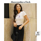 ABERCROMBIE & FITCH女裝24夏款潮流辣妹舒適時(shí)尚LOGO印花修身短袖T恤KI157-4308 米色印花 S 165/92A