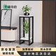 千禧華府客廳落地式鐵藝立柱植物擺放架花盆托層置物架陽(yáng)臺(tái)花架黑白30*90