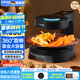 德國寶（German Pool）室內(nèi)電燒烤爐家用  烤肉鍋電烤盤商用 自動旋轉(zhuǎn) 烤爐 烤肉盤烤串機(jī) 照燒爐電燒烤機(jī) 80-280℃調(diào)溫 曜石黑家庭版【陶瓷油旋風(fēng)紋烤盤】 1層