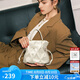 蔻一（Cnoles）【明星同款】斜挎包包女士鳥(niǎo)巢百搭小手提單肩白色七夕情人節(jié)禮物