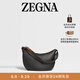 ZEGNA【七夕禮物】杰尼亞包袋黑色鹿皮Panorama旅行袋/斜挎包單肩包 黑色