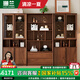 珊蘭  北美黑胡桃木實木書柜帶門書柜復(fù)古落地一體靠墻中古風(fēng)全屋定制 玻璃門書柜 現(xiàn)貨