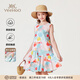 英氏（YEEHOO）女童連衣裙兒童裙子夏季時(shí)尚可愛甜美風(fēng)背心裙夏裝新款中大童裝 森林微語彩色 【100%棉】 150 cm 【順豐包郵&極速達(dá)】