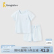 童泰（TONGTAI）嬰兒內衣套裝夏季純棉寶寶衣服兒童薄款家居服內衣短袖短褲 藍色 80 cm