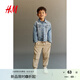 H&M童裝男童長(zhǎng)褲春季時(shí)尚簡(jiǎn)約柔軟休閑純棉直筒斜紋布長(zhǎng)褲1162801 米色016 120 120cm 120/53