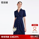 歌莉婭魔鬼收腰牛仔連衣裙夏裝女短袖顯瘦小個(gè)子通勤A(yíng)字裙子1A8C4K4DC 80U深牛仔藍 M