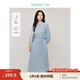 茵曼（INMAN）【商場(chǎng)同款】萊賽爾亞麻連衣裙2025春秋季女裝新品中袖收腰裙子 海霧藍(lán) M