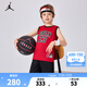 NIKE JORDAN 耐克AJ籃球服套裝23號球衣夏季兒童籃球背心+短褲2件套 正黑色 130 /64 【建議身高116-122cm】
