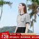 百圖betu女裝2025夏季新款襯衫拼接撞色木耳邊小香風短袖上衣2503T54 灰色 L