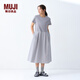 無印良品（MUJI）女式 涼感 短袖連衣裙 女裝裙子25年夏季連身裙涼感物語 BC2LKA5S 灰色 S (155/80A)