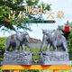 舒佩石雕青石石頭大象一對(duì)吸水象鎮(zhèn)宅庭院家用門口招財(cái)象吸水石象擺件 高15長(zhǎng)15寬6.5厘米一對(duì)