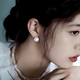 奧斯坦?。╫utstanding）S925銀耳釘正圓貝珠仿珍珠飾環(huán)送女朋友老婆媽七夕情人節(jié)實(shí)用禮物 直徑約12mm［京速達(dá)］ 一對(duì)