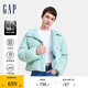 GAP女裝秋冬印花logo立領(lǐng)連帽羽絨服簡約保暖夾克外套619744