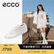 愛(ài)步（ECCO）板鞋女 時(shí)尚潮流百搭簡(jiǎn)約輕盈系帶牛皮休閑鞋 柔酷220263 白色22026301007 39