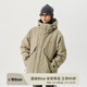 NOTHOMMEBLUE藍(lán)岐2023冬季戶外中長款P棉primaloft外套三防連帽棉服男 卡其色 M