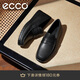 愛步（ECCO）休閑皮鞋男 通勤軟底舒適樂福鞋 S 輕巧莫克系列540534 黑色40