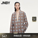 JNBY/江南布衣春秋西裝寬松亞麻長袖垂感氣質(zhì)女八芒星優(yōu)雅5N2714500 496/藍咖組合 S