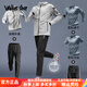 Walker Shop品牌運(yùn)動(dòng)套裝男速干衣跑步健身服晨跑衣服體育訓(xùn)練服籃球服男裝 淺灰五件套a 2XL 建議160-180斤